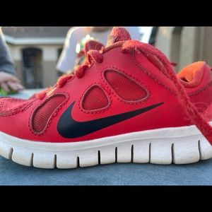 Red Kids Nike Free 5.0  11C